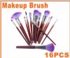 16 pcs professional makeup brush sets cosmetic brushes kit + pur